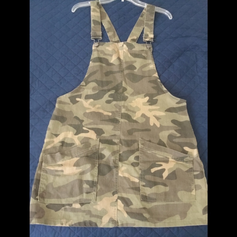 No Boundaries Camo Print Overall Casual Dress
